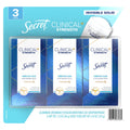 Secret Clinical Invisible Solid Antiperspirant, Completely Clean, 3 ea