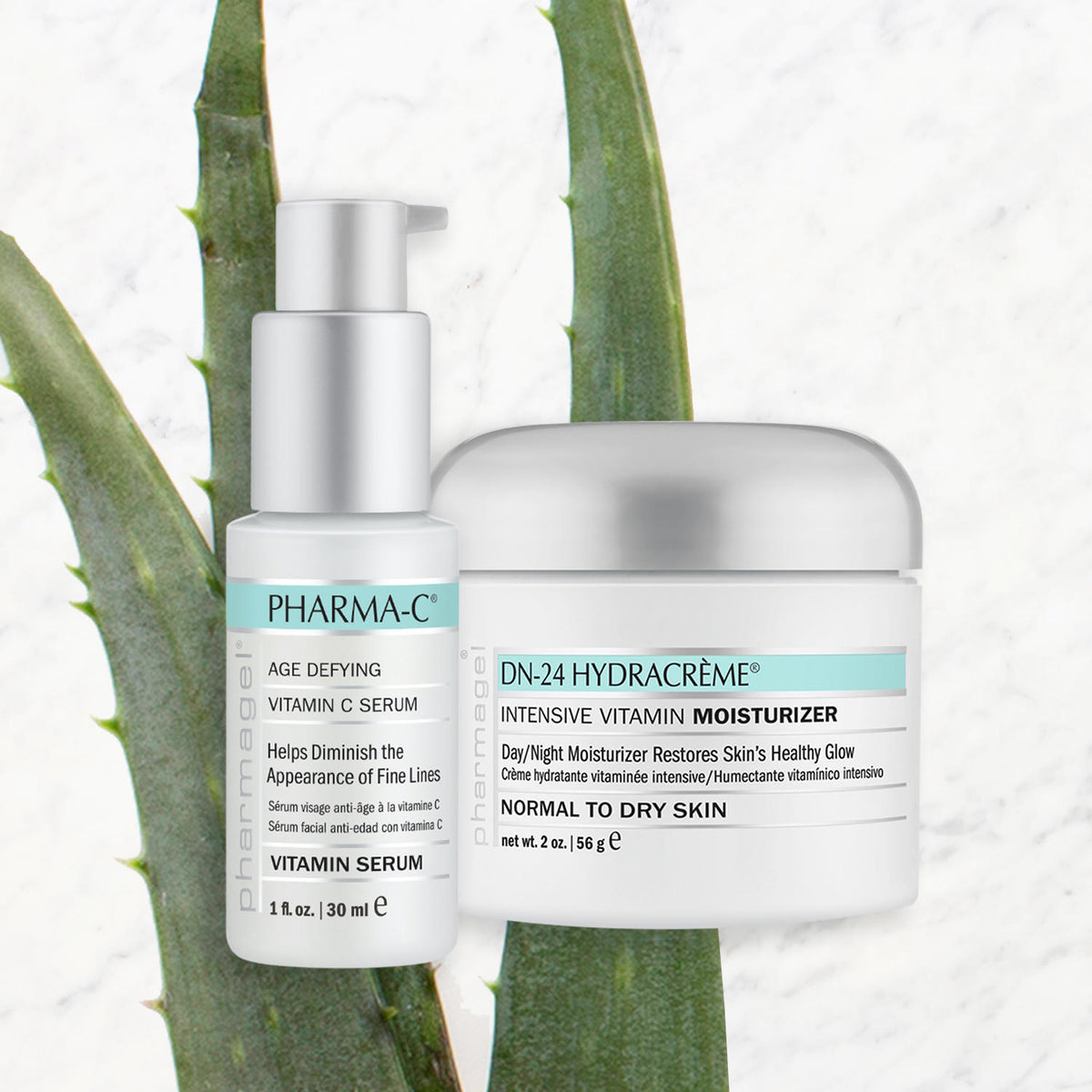Pharmagel Age Defying Hydration Moisturizers: Pharma C Serum + DN-24 Hydracreme, 1 ea