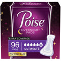 Poise Overnight Pads, Ultimate Extra Coverage Pad, 96 ea