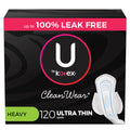 U by Kotex Ultra Thin Pads with Wings, Heavy, 120 ea