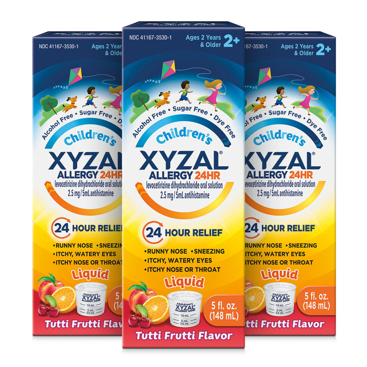Xyzal Children's Allergy 24HR Oral Solution, Tutti Frutti, 3 ea