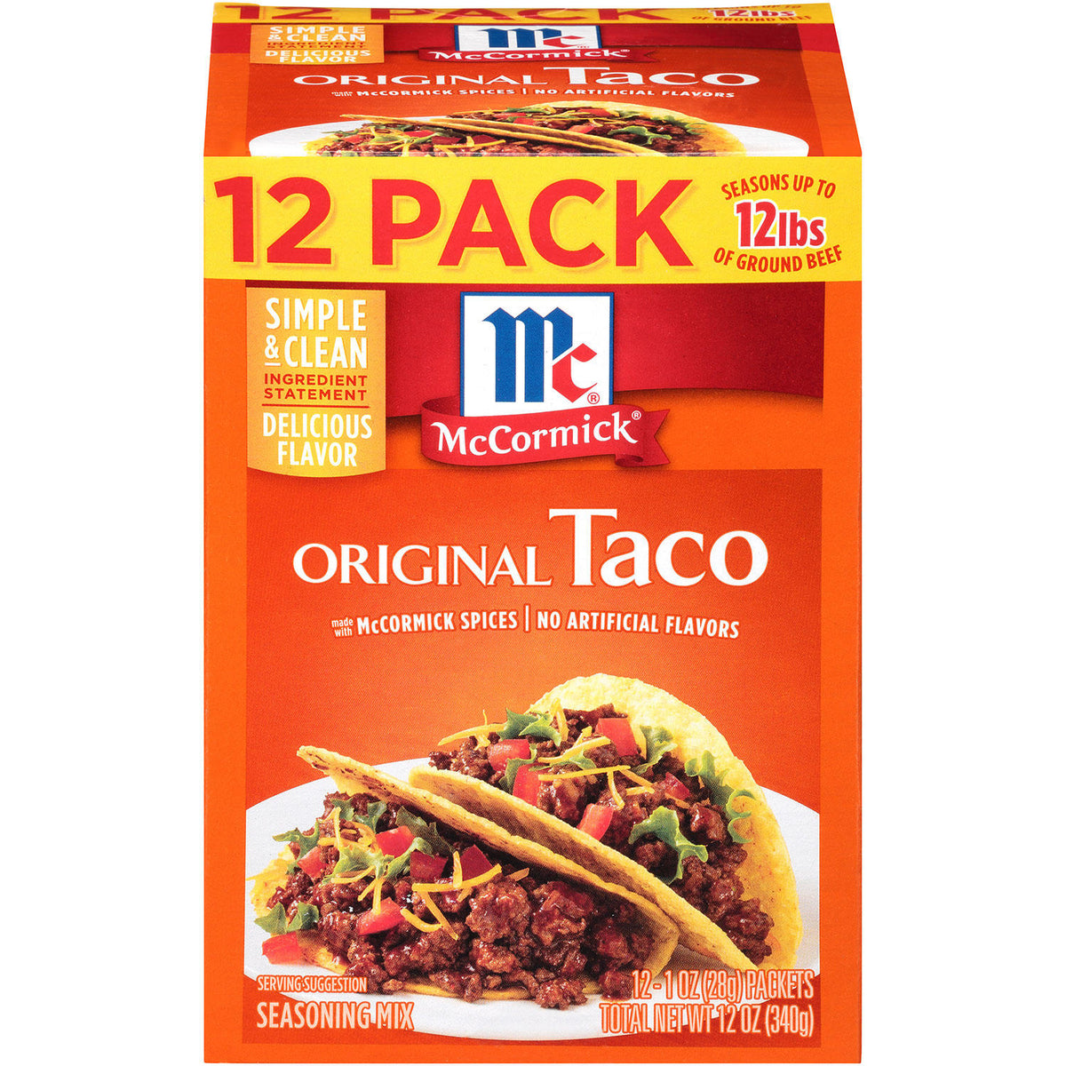 McCormick Original Taco Seasoning Mix Pack, 12 ea