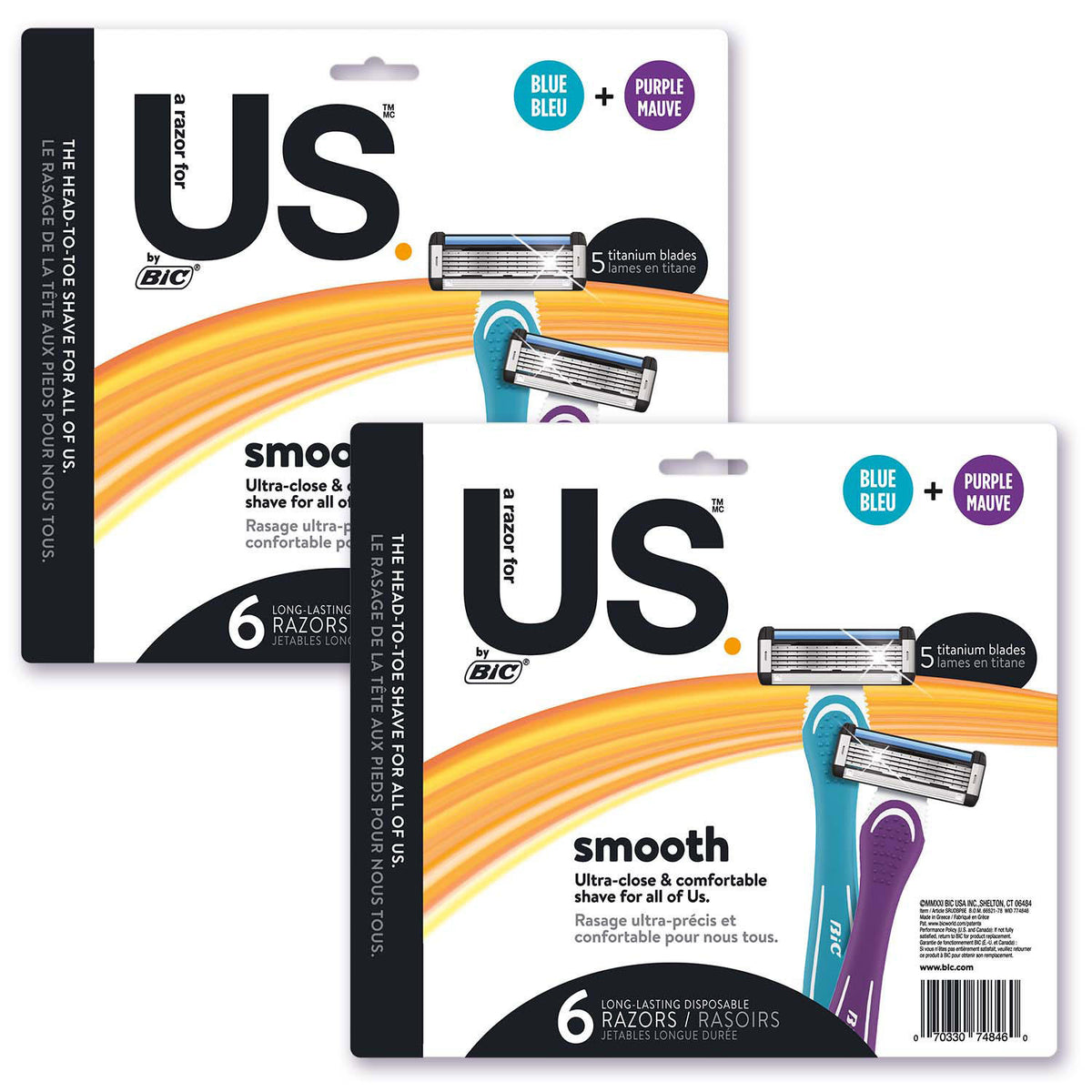 BIC Us. 5-Blade Disposable Razors, 12 ea