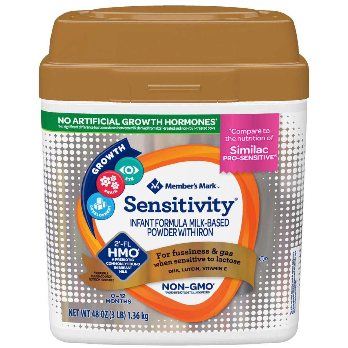 Member's Mark Sensitivity Infant Formula Milk-based Powder with Iron, 48 oz
