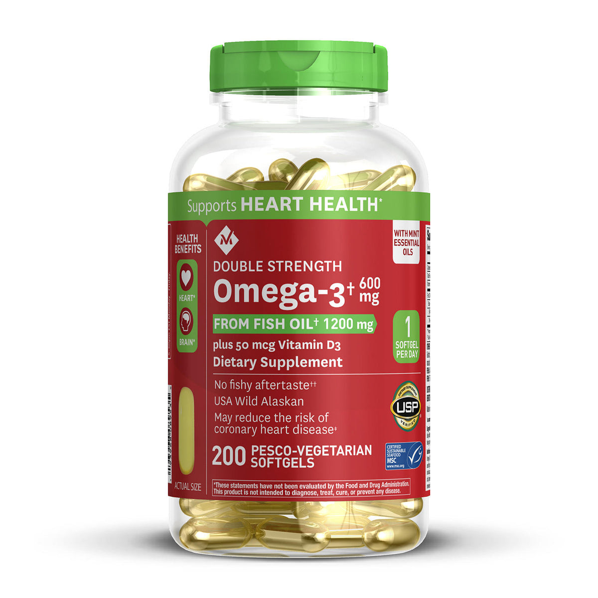 Member's Mark Omega-3 from Fish Oil with 50 mcg Vitamin D3, 200 ea