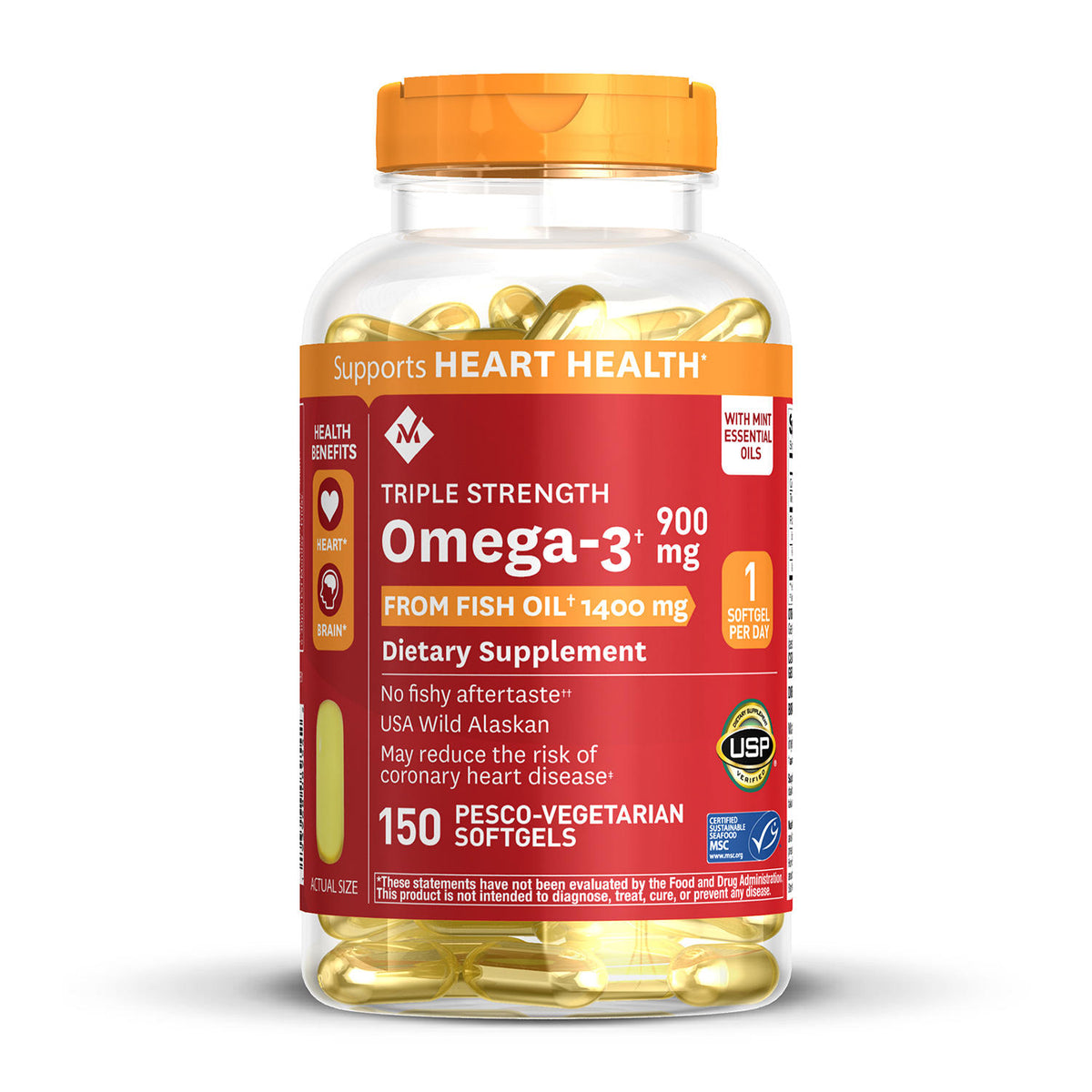 Member's Mark 900 mg Triple Strength Omega-3 from Fish Oil, 150 ea