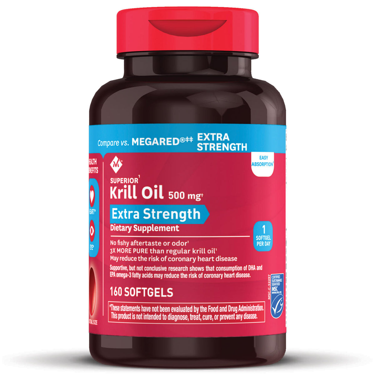 Member's Mark Extra-Strength Antarctic Pure Krill Oil, 500 mg, 160 ea