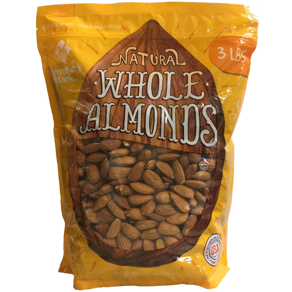 Member's Mark Natural Whole Almonds, 3 lbs