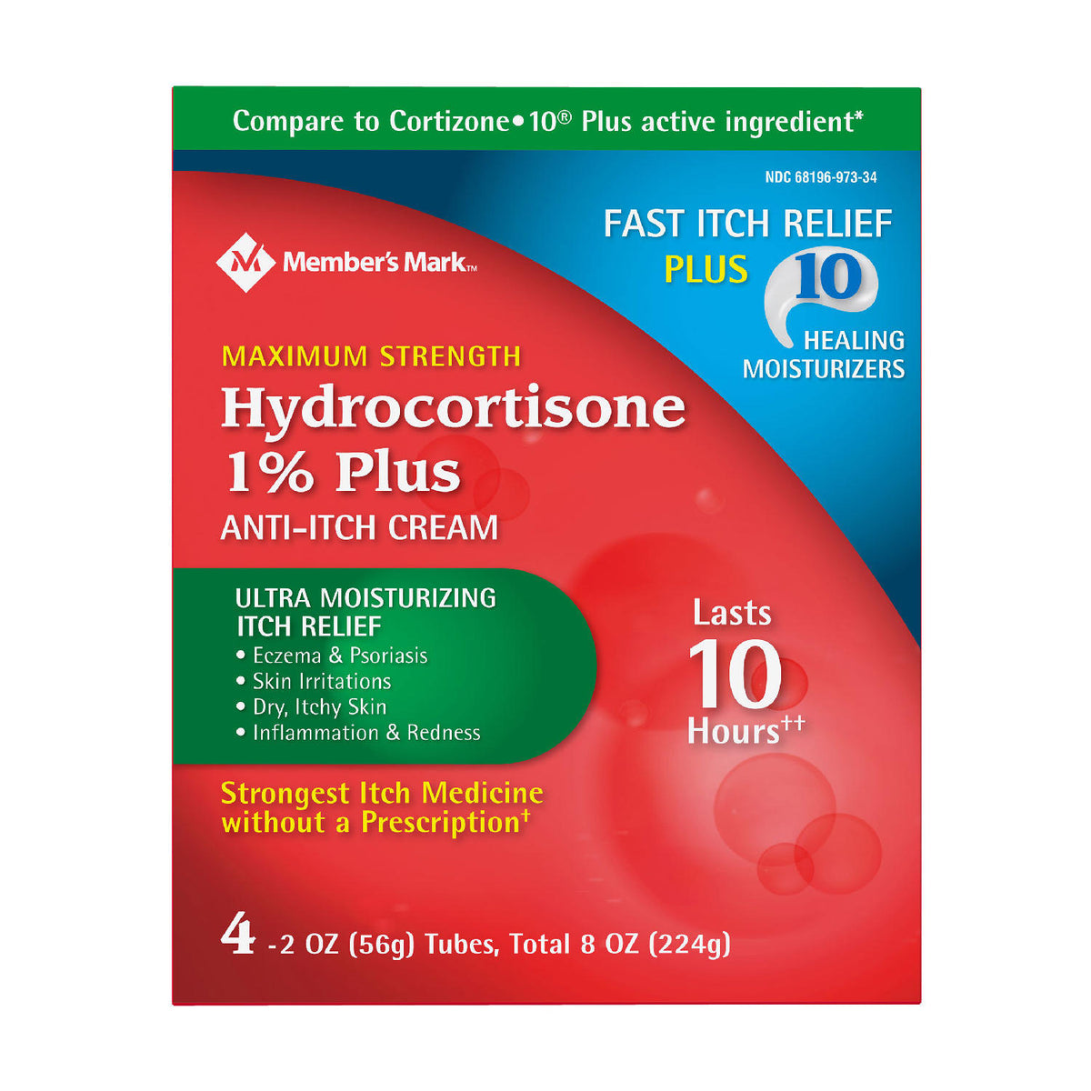 Member's Mark Hydrocortisone 1% Anti-Itch Cream, 4 ea
