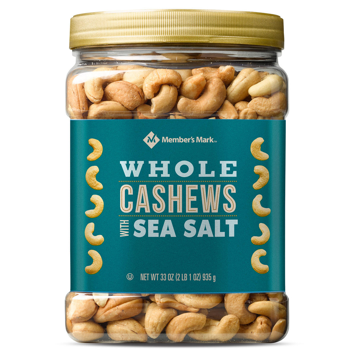 Member's Mark Roasted Whole Cashews with Sea Salt, 33 oz
