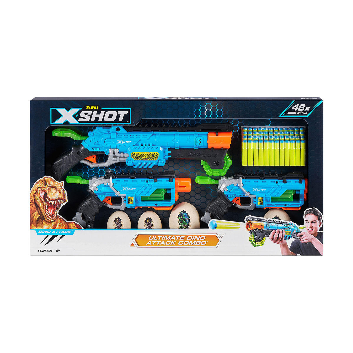 Zuru X-Shot DINO ATTACK-Ultimate Combo Pack, 2 Dino Striker With 1 Claw Hunter, 1 ea