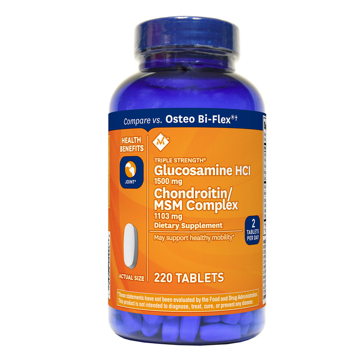 Member's Mark Triple-Strength Glucosamine Chondroitin MSM Tablets, 220 ea