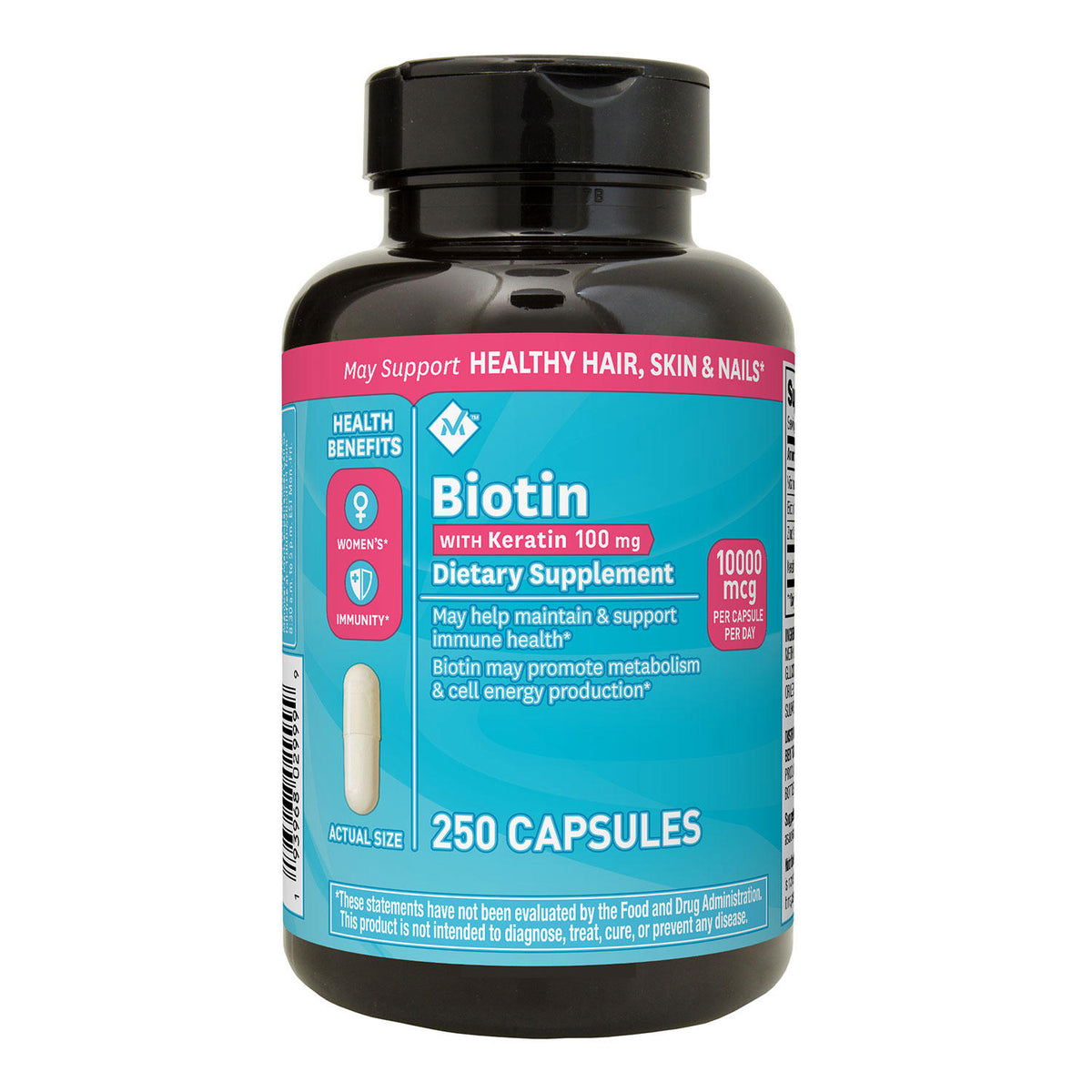 Member's Mark Biotin 10000 mcg with Keratin 100 mg, 250 ea