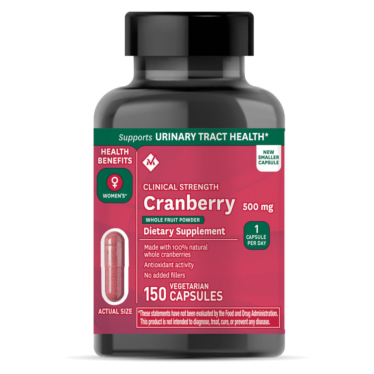 Member's Mark Clinical Strength Cranberry Dietary Supplement, 500 mg, 150 ea
