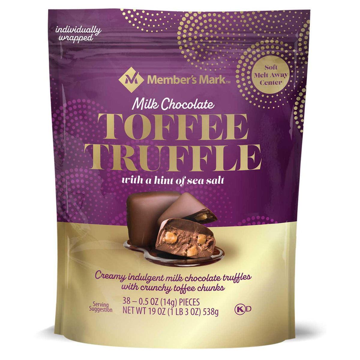 Member's Mark Milk Chocolate Toffee Truffle with Sea Salt, 19 oz