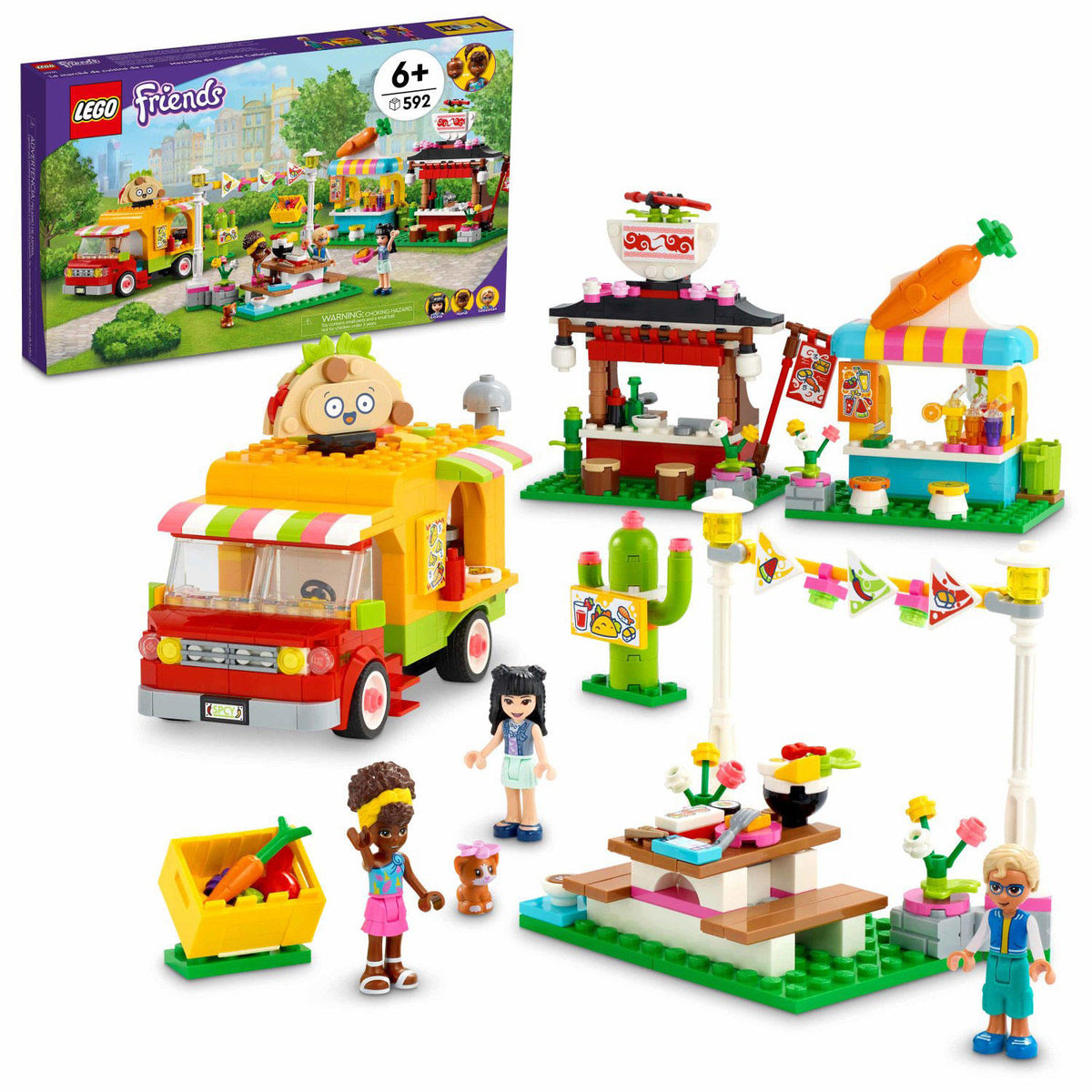 LEGO Friends Street Food Market Building Kit with 592 Pieces, 1 ea