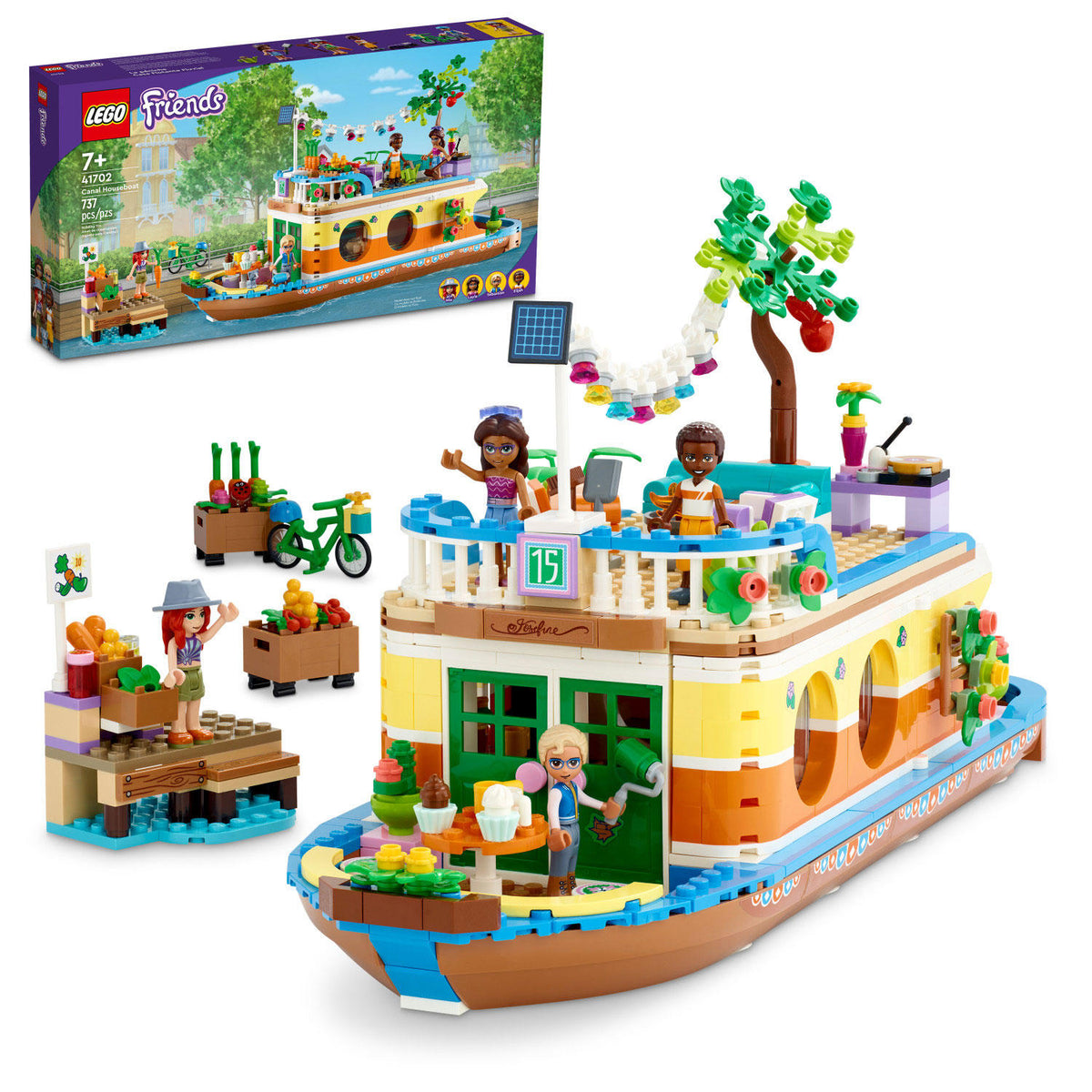 LEGO Friends Canal Houseboat Building Kit with 737 Pieces, 1 ea