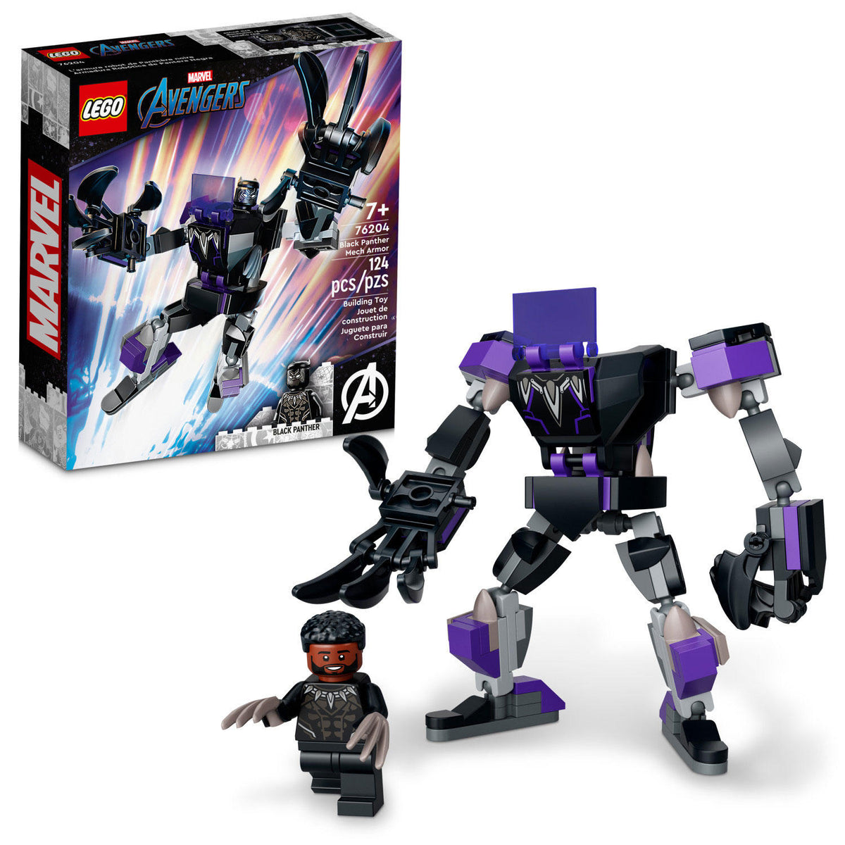 LEGO Marvel Black Panther Mech Armor Building Kit with 124 Pieces, 1 ea