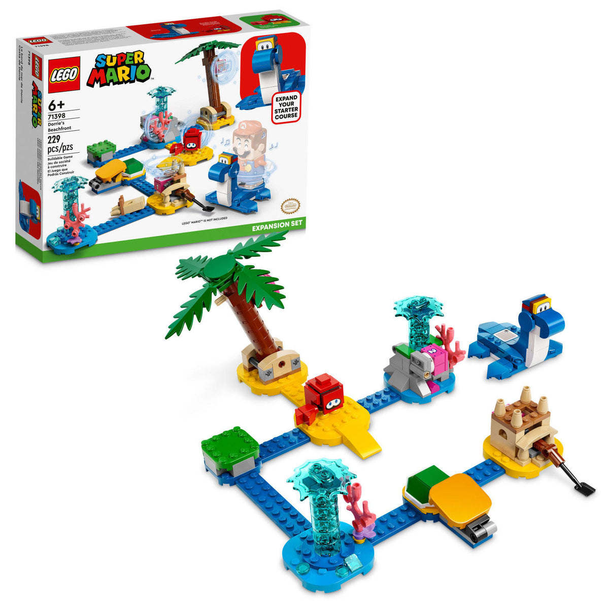 LEGO Super Mario Dorrie's Beachfront Expansion Set Building Kit with 229 Pieces, 1 ea