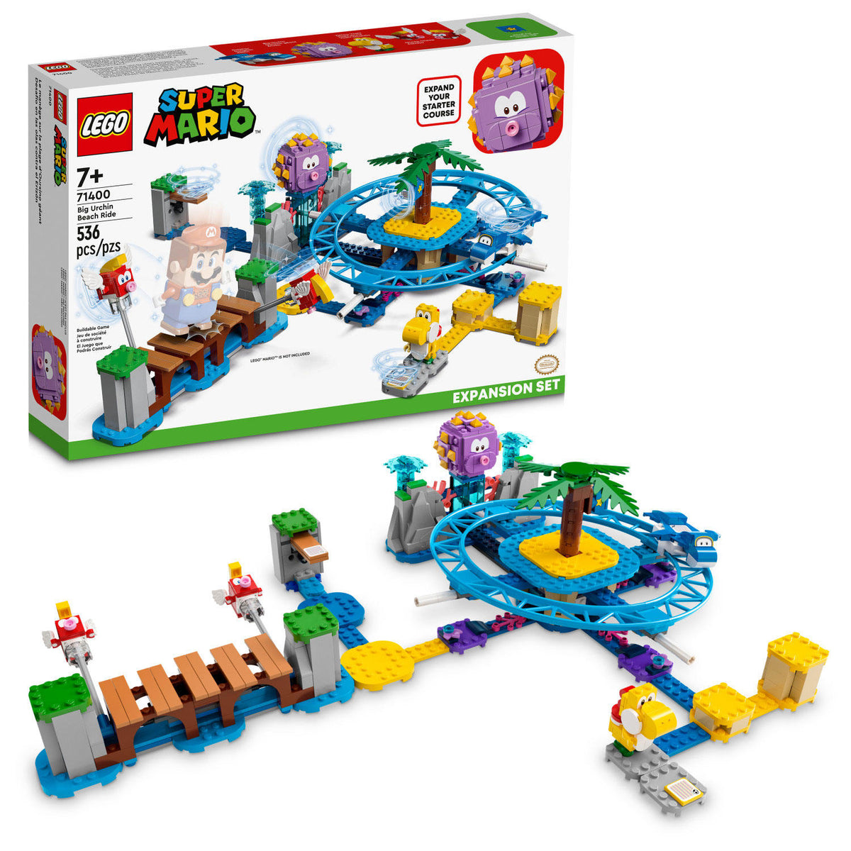 LEGO Super Mario Big Urchin Beach Ride Expansion Set Building Kit with 536 Pieces, 1 ea