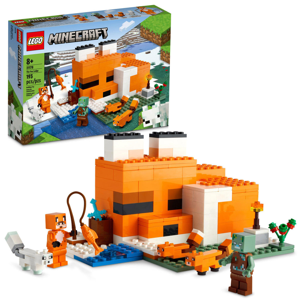 LEGO Minecraft The Fox Lodge Building Kit with 193 Pieces, 1 ea