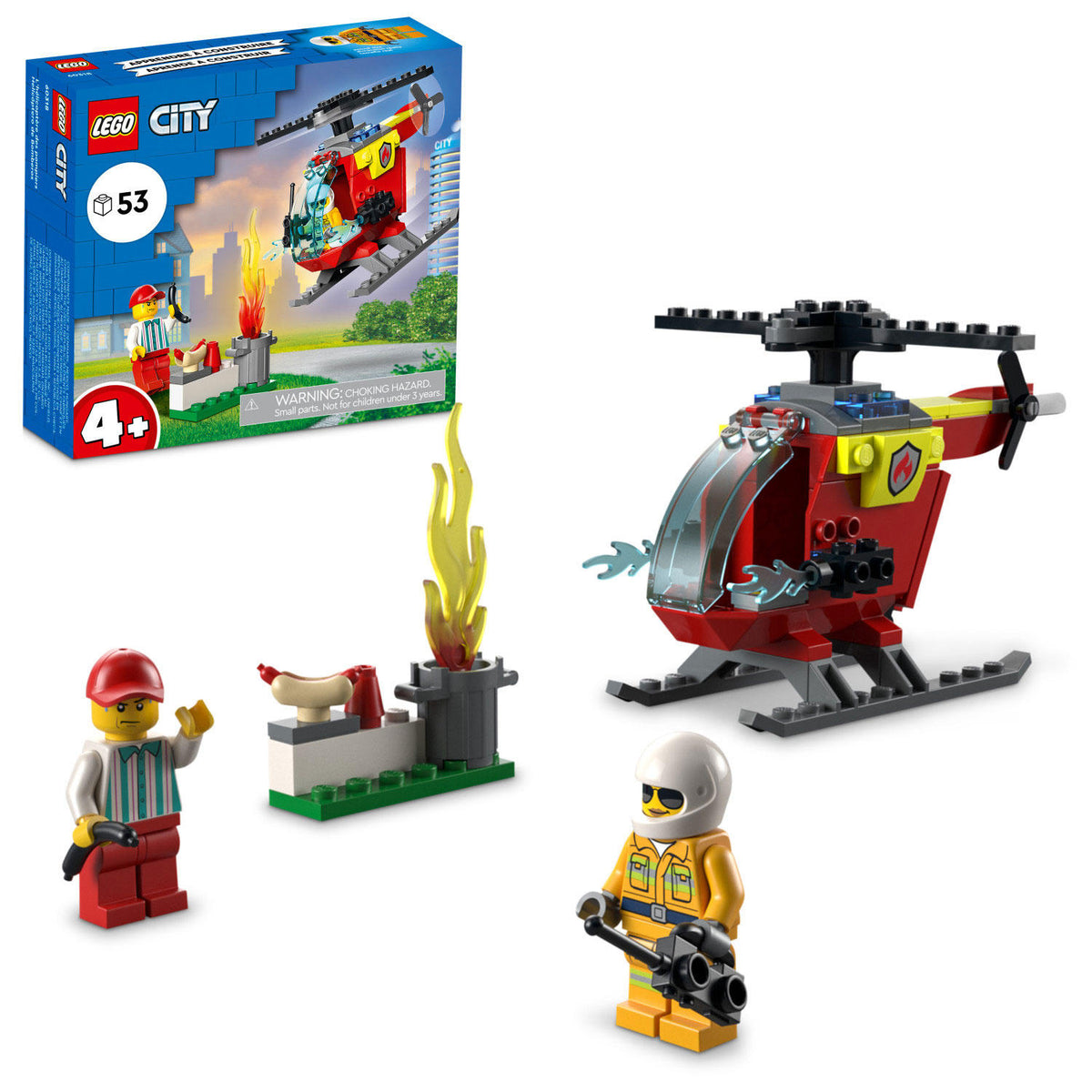 LEGO City Fire Helicopter Building Kit with 53 Pieces, 1 ea