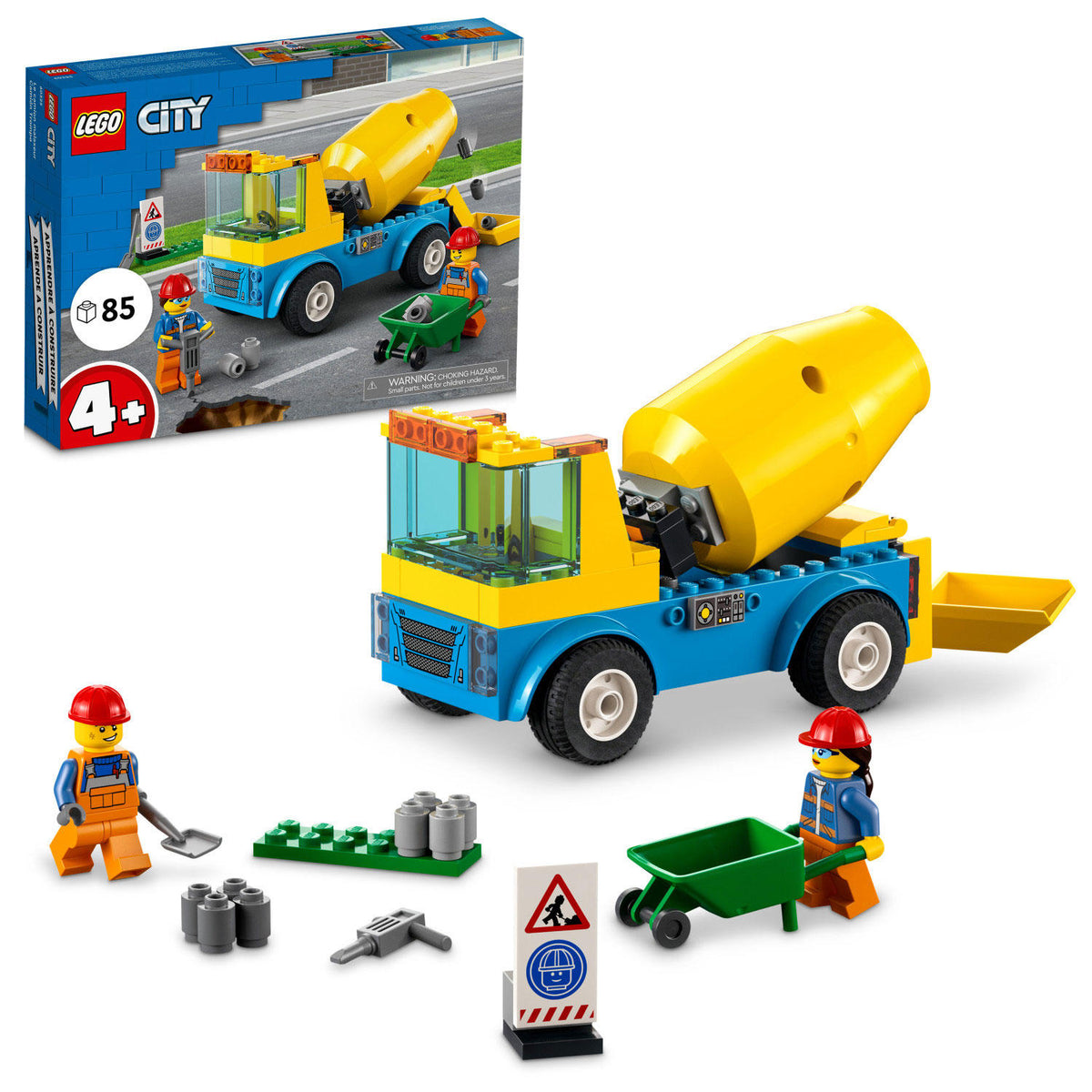 LEGO City Cement Mixer Truck Building Kit with 85 Pieces, 1 ea