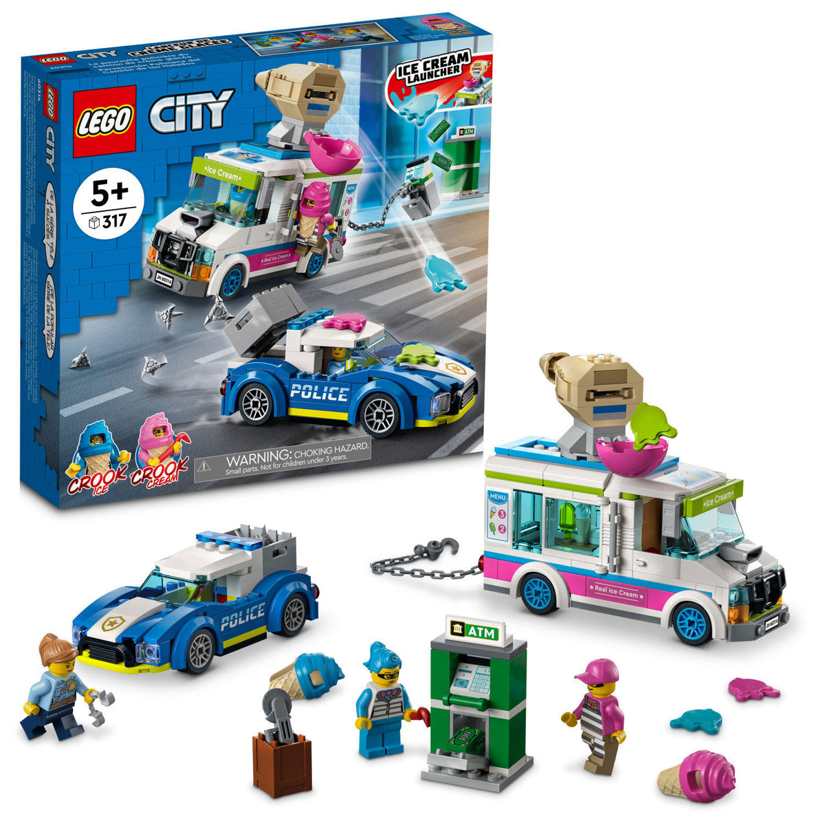 LEGO City Ice Cream Truck Police Chase Building Kit with 317 Pieces, 1 ea