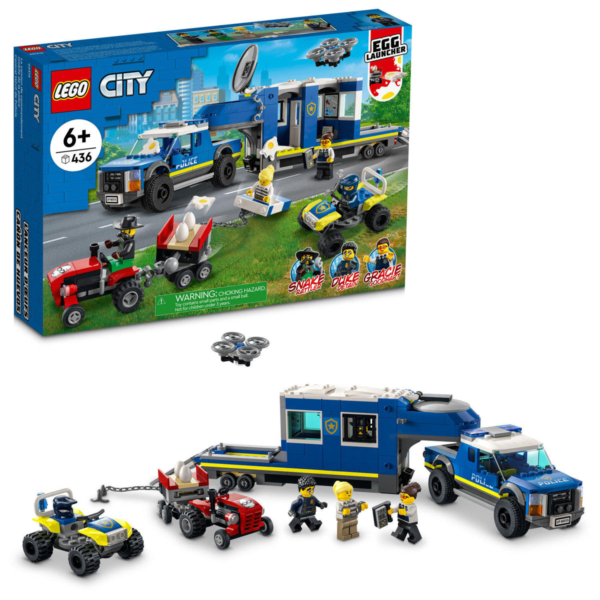 LEGO City Police Mobile Command Truck Building Kit with 436 Pieces, 1 ea