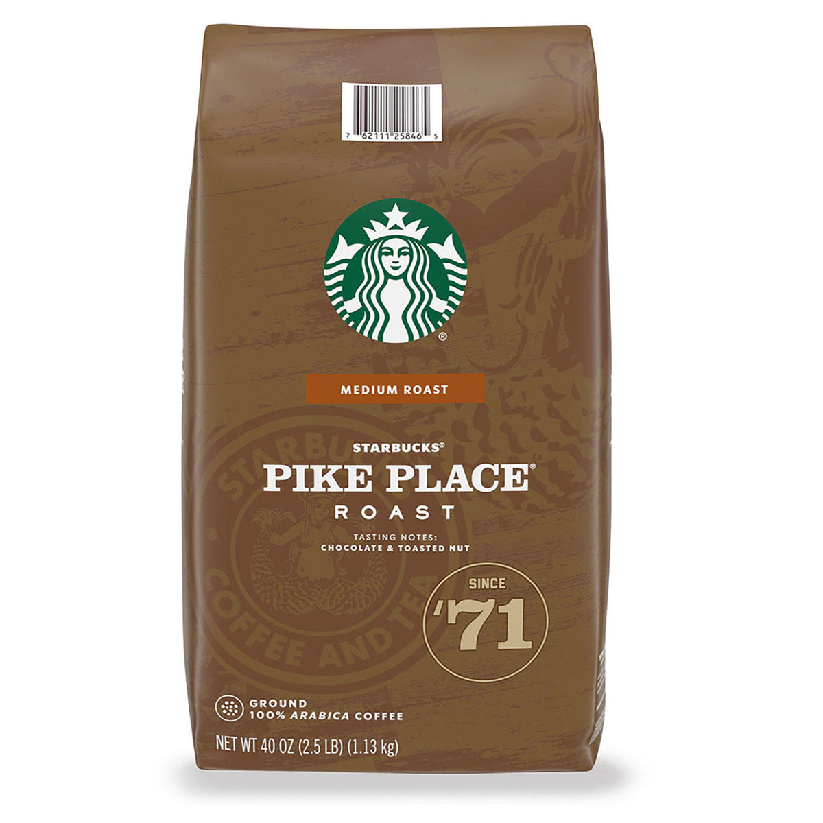 Starbucks Pike Place Medium Roast Ground Coffee, 40 oz