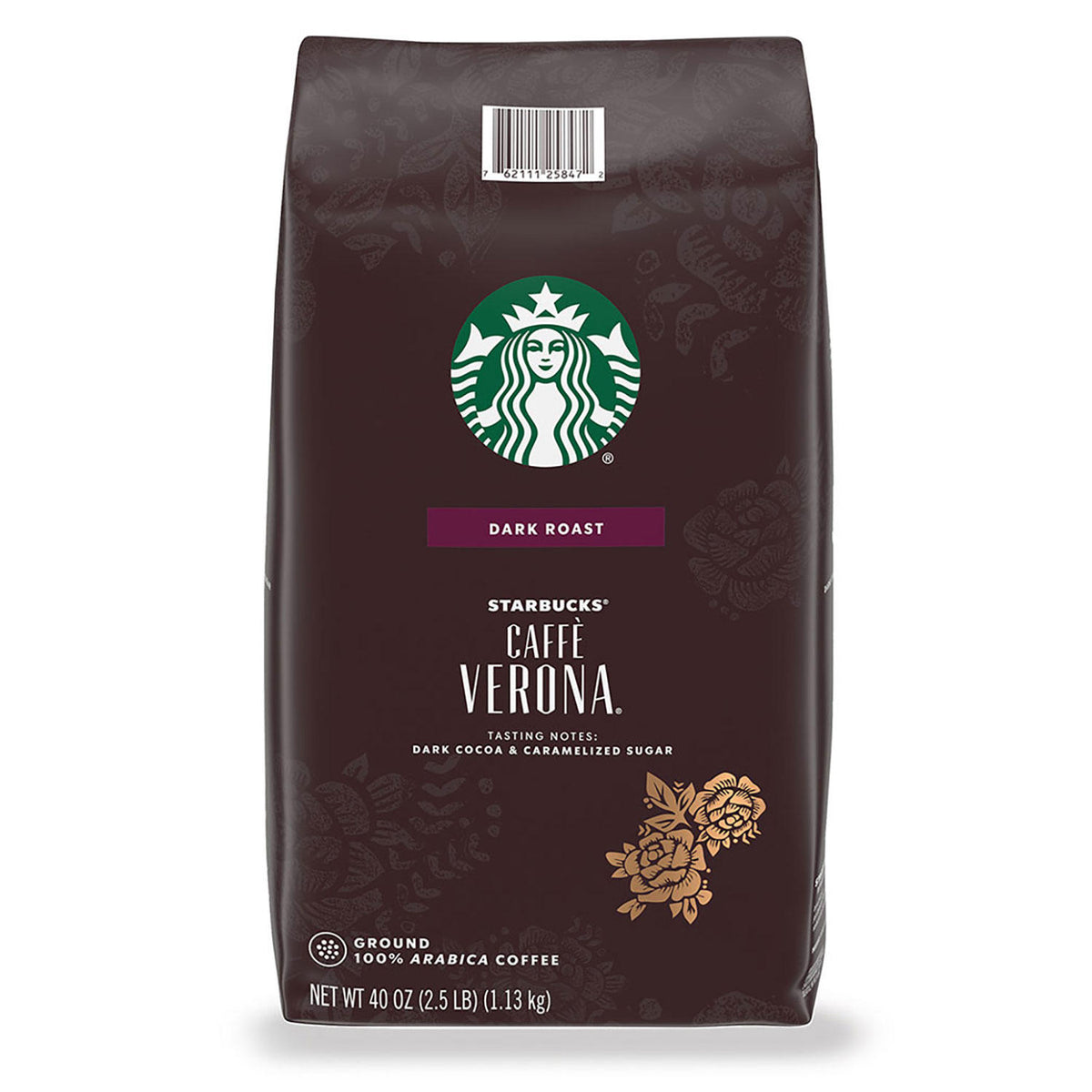 Starbucks Caffe Verona Ground Coffee, Dark Roast, 40 oz