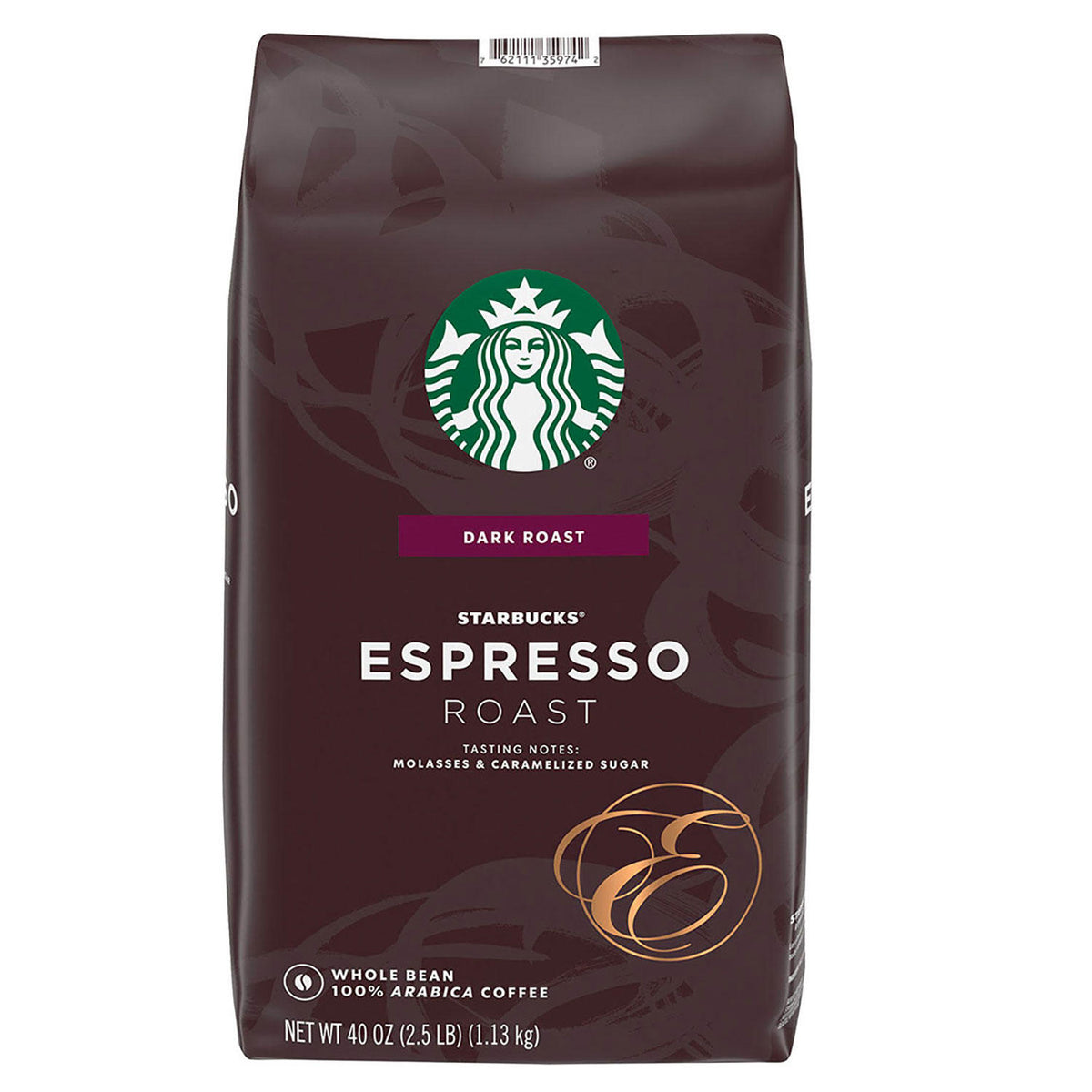 Starbucks Whole Bean Coffee, Espresso Roast Dark, 40 oz