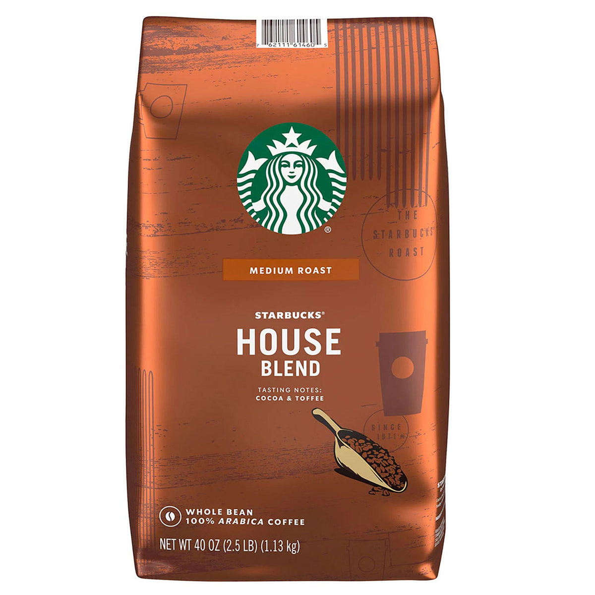 Starbucks House Blend Whole Bean Coffee, 40 oz