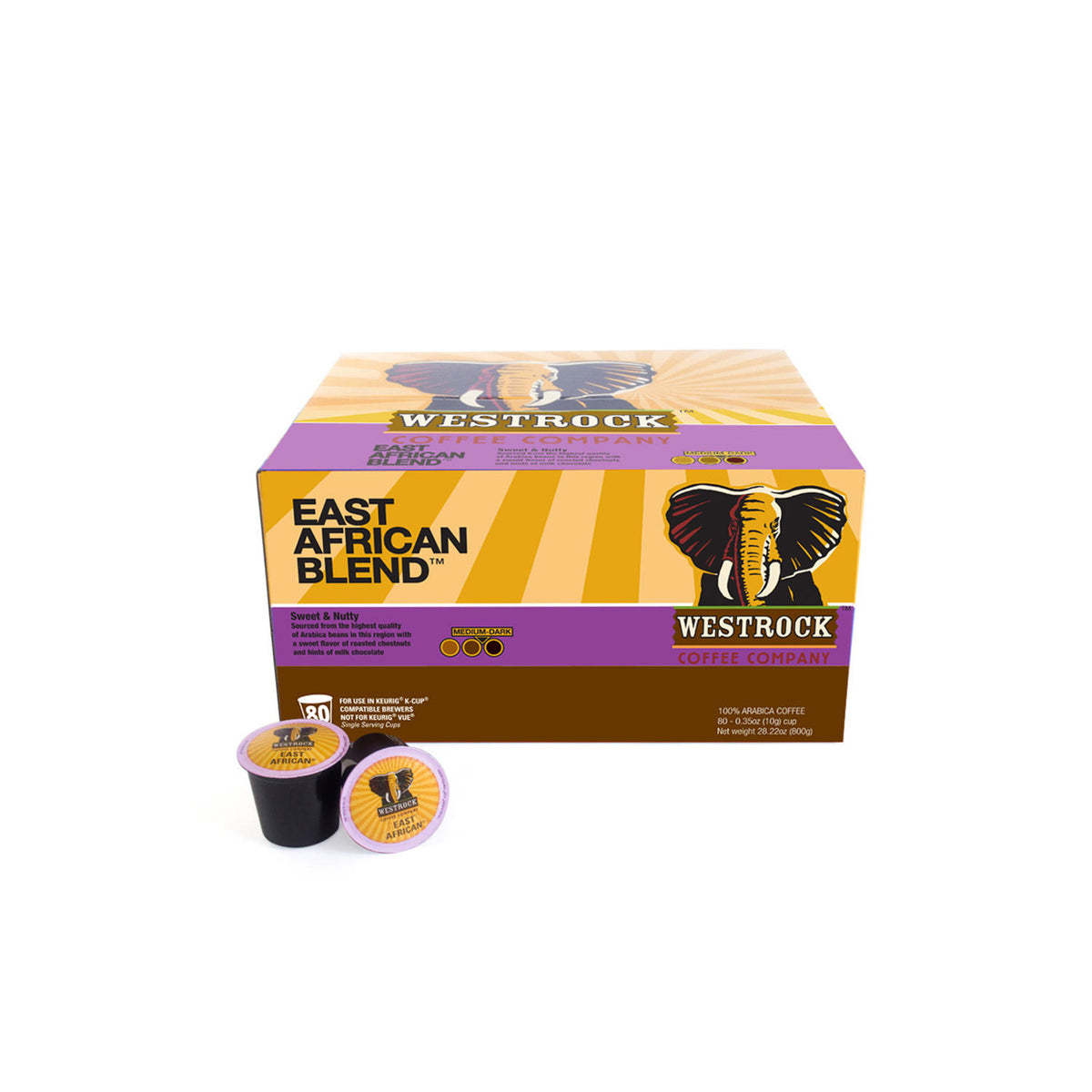 Westrock Coffee East African Blend, Single Serve Packets, 80 ea