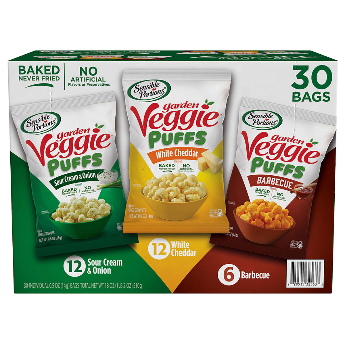 Sensible Portions Garden Veggie Puffs Variety Pack, 30 ea