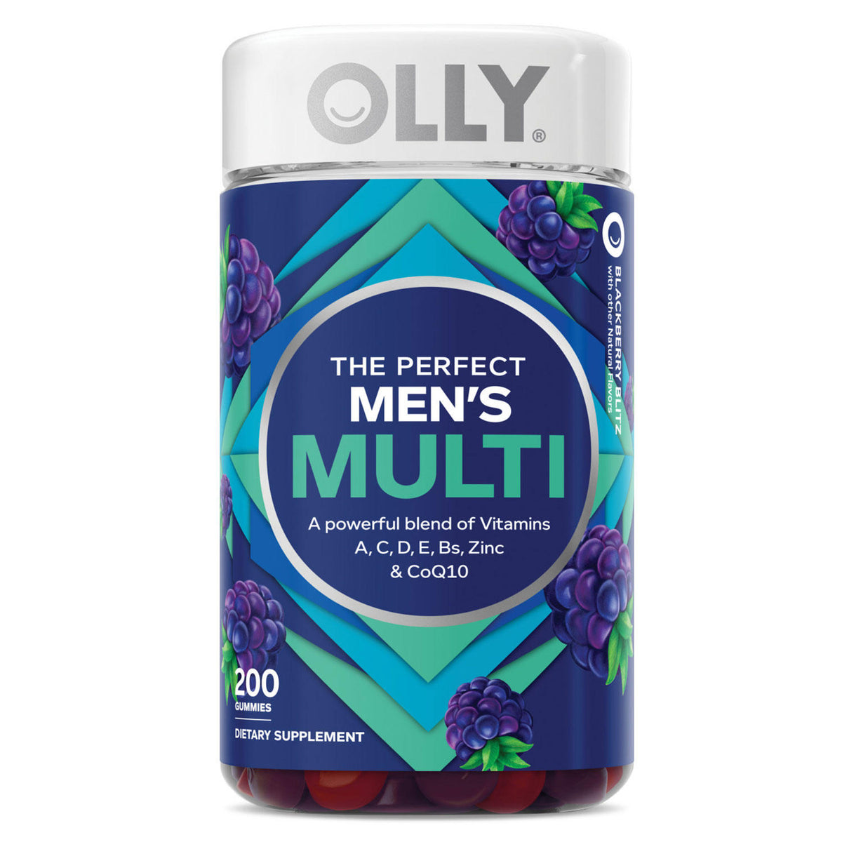 OLLY Men's Multivitamin Gummy, Blackberry Flavor, 200 ea