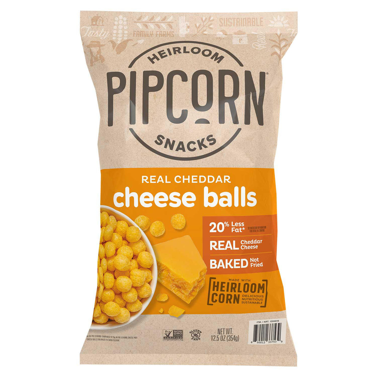 Pipcorn Cheese Balls, 12.5 oz