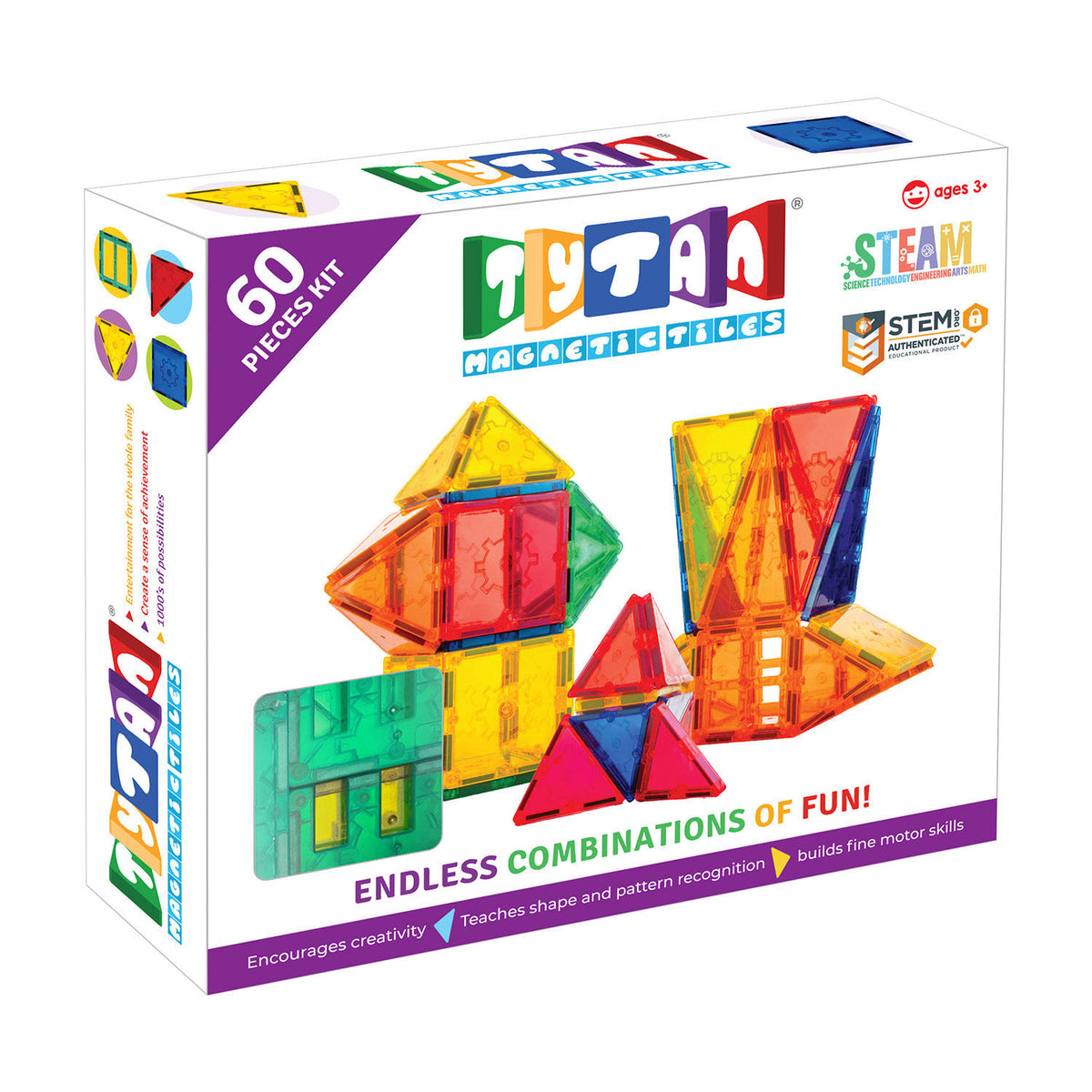 Tytan Tiles Tytan Magnetic Learning Tiles Building Set with 60 Pieces, 1 ea