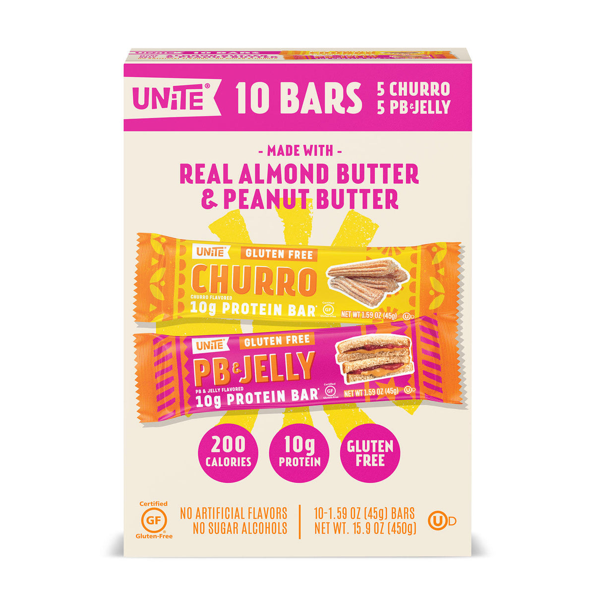 UNiTE Food High Protein Breakfast Bar, Variety Pack, 10 ea