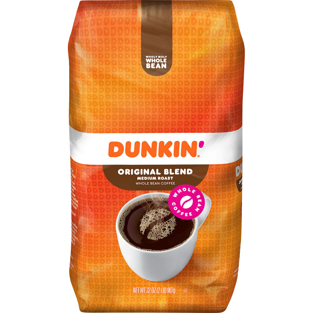Dunkin' Original Blend Whole Bean Coffee, Medium Roast, 32 oz