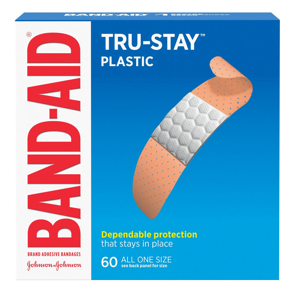Band-Aid Plastic Strips Bandages, Quiltvent, One Size, 60 ea