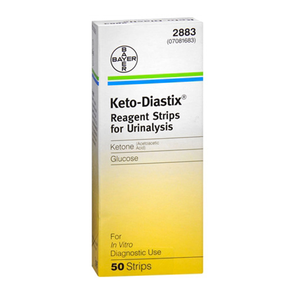 Bayer Keto-Diastix Reagent Strips for Urinalysis, In Vitro, 50 ea