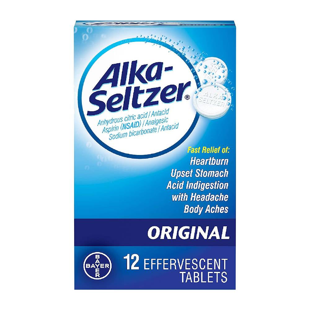 Alka-Seltzer Antacid & Analgesic Effervescent Tablets, Original, 12 ea