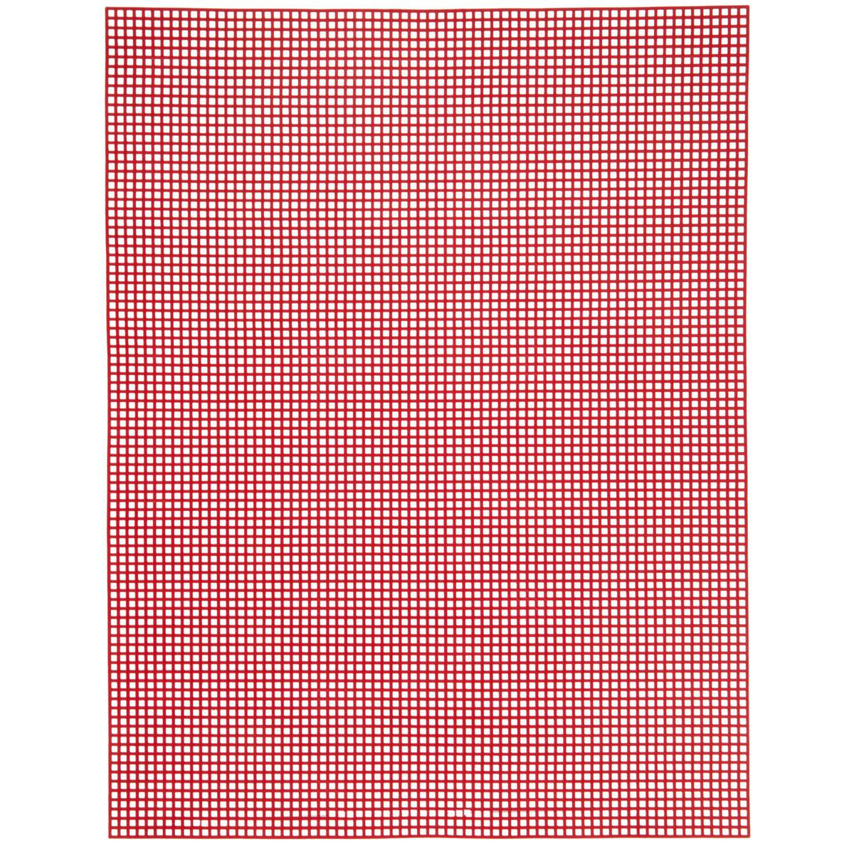 Yarnology 7-Mesh Plastic Canvas Sheet, 10 1/2 inch x 13 1/2 inch, Christmas Red - OTC Shoppe Express
