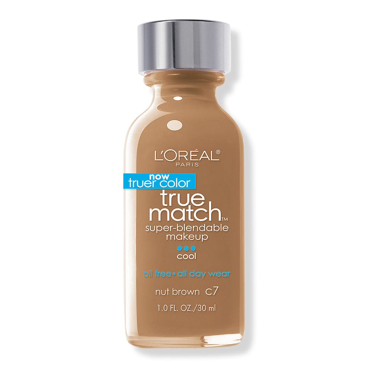 L'Oréal True Match Super-Blendable Foundation Makeup, C7 Nut Brown, 1 oz
