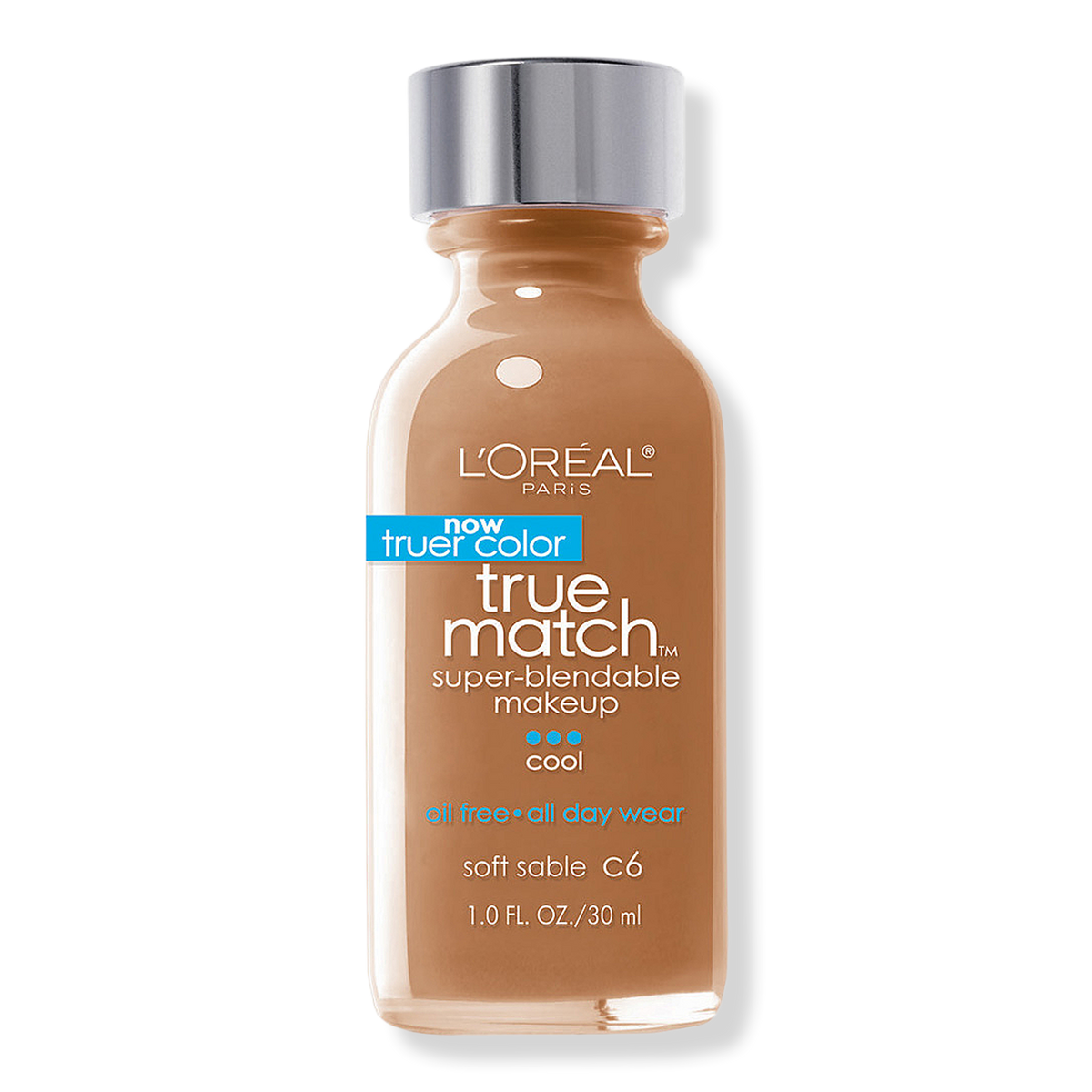 L'Oréal True Match Super-Blendable Foundation Makeup, C6 Soft Sable, 1 oz