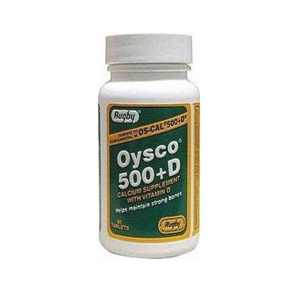 Rugby Oysco 500 + Vitamin D, Tablets, 60 ea