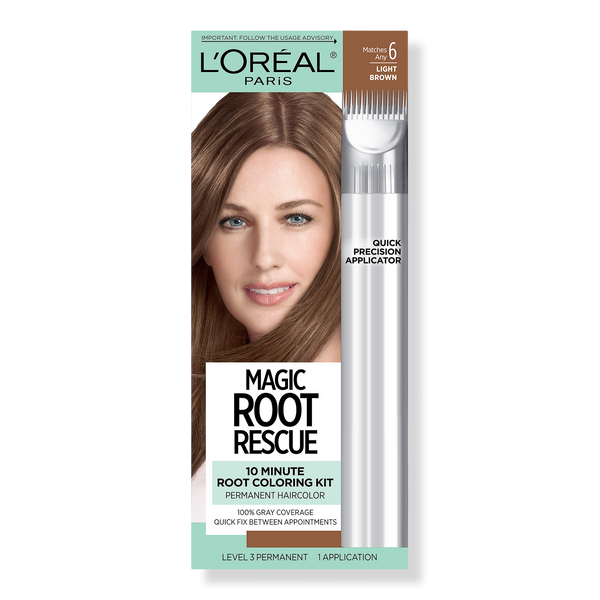 L'Oréal Magic Root Rescue 10 Minute Permanent Coloring Kit, 6 Light Brown