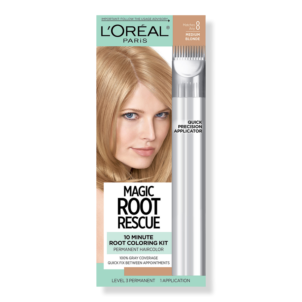 L'Oréal Magic Root Rescue 10 Minute Permanent Coloring Kit, 8 Medium Blonde