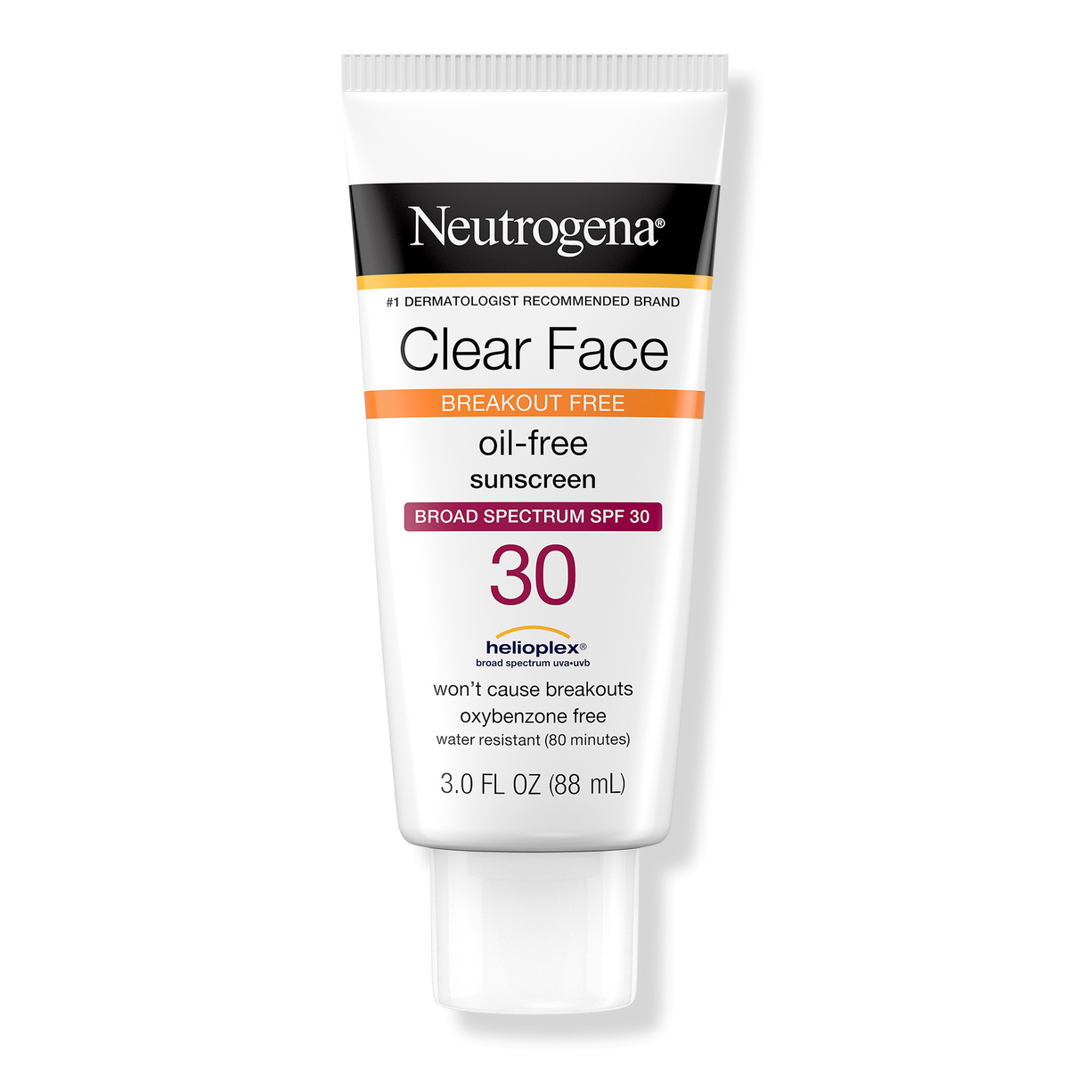 Neutrogena Clear Face Oil-Free Sunscreen, SPF 30, 3 oz